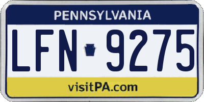 PA license plate LFN9275
