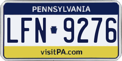 PA license plate LFN9276