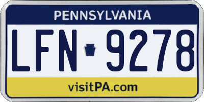 PA license plate LFN9278