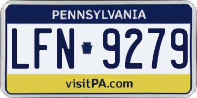 PA license plate LFN9279
