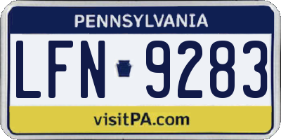 PA license plate LFN9283