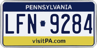 PA license plate LFN9284