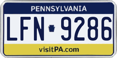 PA license plate LFN9286