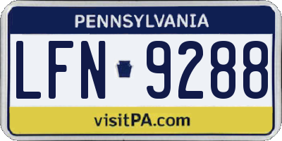PA license plate LFN9288