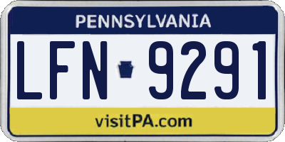 PA license plate LFN9291