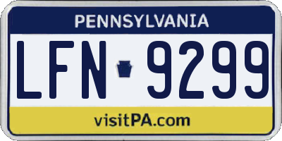 PA license plate LFN9299