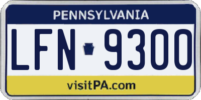 PA license plate LFN9300