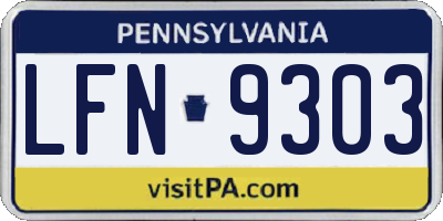 PA license plate LFN9303