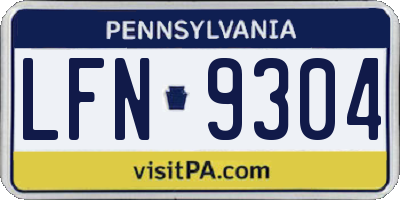 PA license plate LFN9304