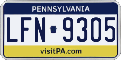 PA license plate LFN9305