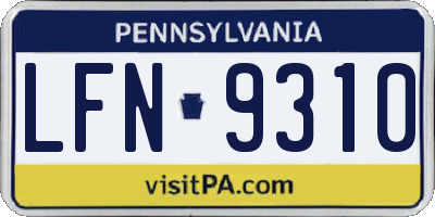 PA license plate LFN9310