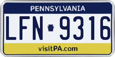 PA license plate LFN9316
