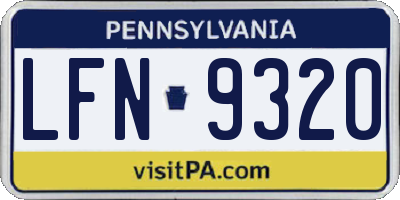 PA license plate LFN9320