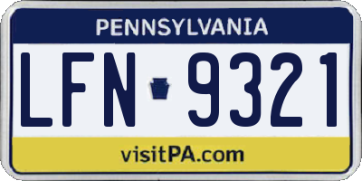 PA license plate LFN9321