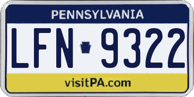 PA license plate LFN9322