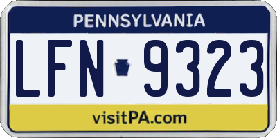 PA license plate LFN9323
