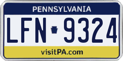 PA license plate LFN9324
