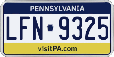 PA license plate LFN9325