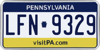 PA license plate LFN9329