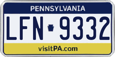 PA license plate LFN9332