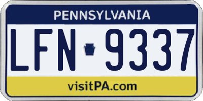 PA license plate LFN9337