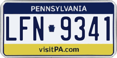 PA license plate LFN9341