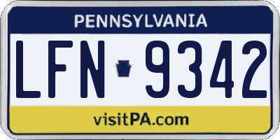 PA license plate LFN9342