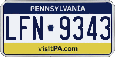 PA license plate LFN9343