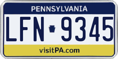 PA license plate LFN9345