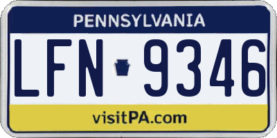 PA license plate LFN9346