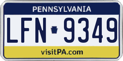 PA license plate LFN9349