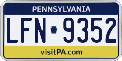 PA license plate LFN9352