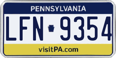 PA license plate LFN9354