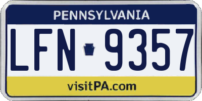 PA license plate LFN9357