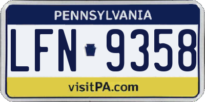 PA license plate LFN9358