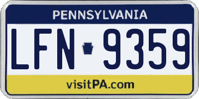PA license plate LFN9359