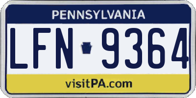 PA license plate LFN9364