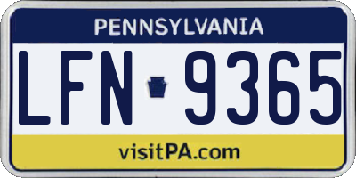 PA license plate LFN9365