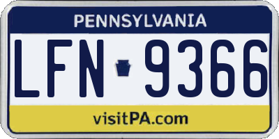 PA license plate LFN9366