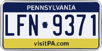 PA license plate LFN9371