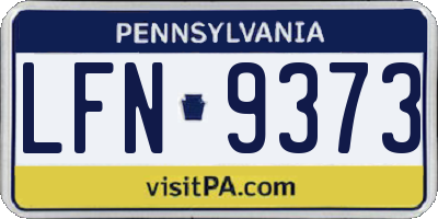 PA license plate LFN9373
