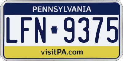 PA license plate LFN9375