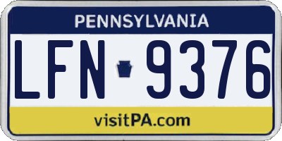 PA license plate LFN9376