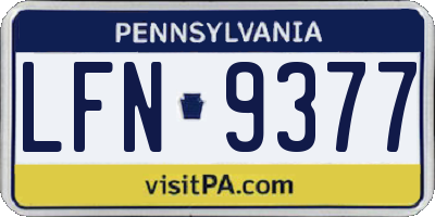 PA license plate LFN9377
