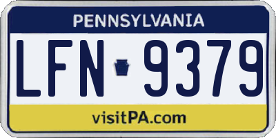 PA license plate LFN9379