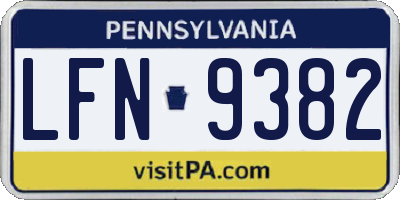 PA license plate LFN9382
