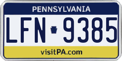 PA license plate LFN9385