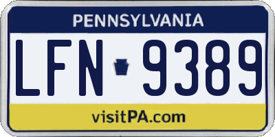 PA license plate LFN9389