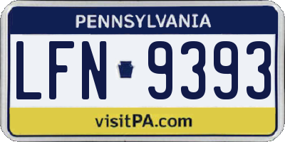 PA license plate LFN9393