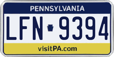 PA license plate LFN9394
